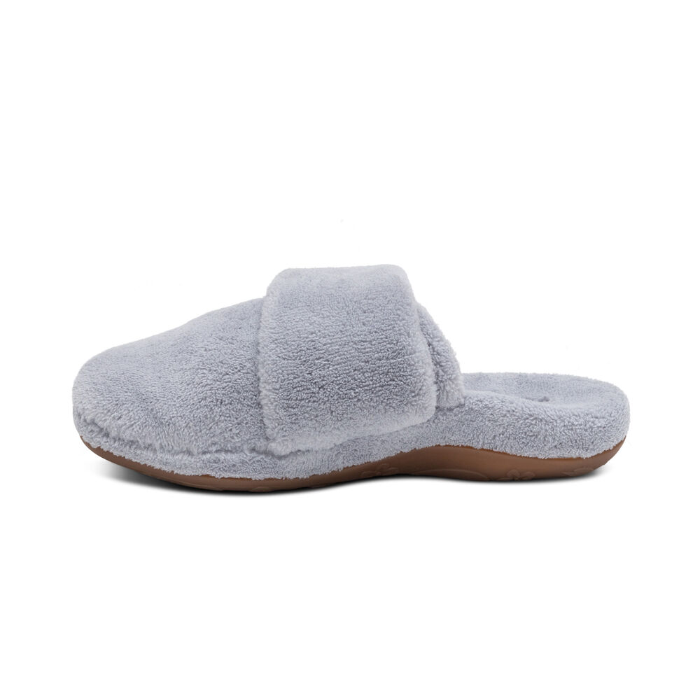 Aetrex Women's Mandy Closed Toe Slippers - Grey | USA BK1WVDG